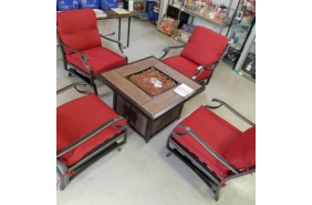 St.Charles  5-Piece Set / 4 pack of Chair Outdoor Patio Set with Firepit