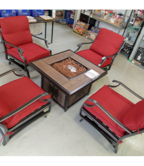 St.Charles 5-Piece Set / 4 pack of Chair Outdoor Patio Set with Firepit St.Charles 5-Piece Set / 4 pack of Chair Outdoor Patio Set with Firepit